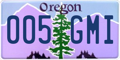 OR license plate 005GMI