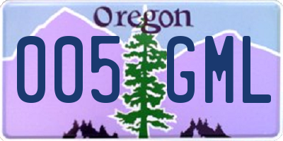 OR license plate 005GML