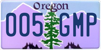 OR license plate 005GMP