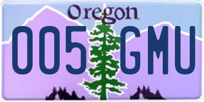 OR license plate 005GMU