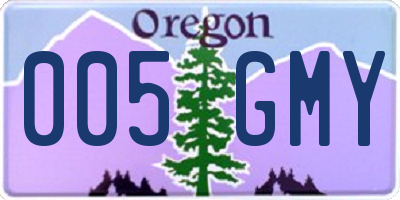 OR license plate 005GMY
