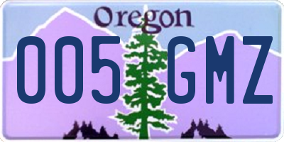 OR license plate 005GMZ