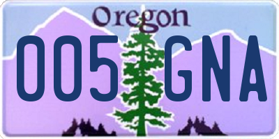 OR license plate 005GNA