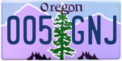 OR license plate 005GNJ