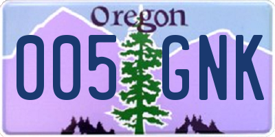 OR license plate 005GNK