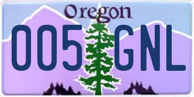 OR license plate 005GNL