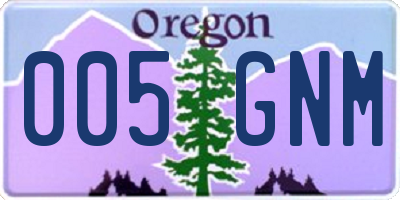 OR license plate 005GNM