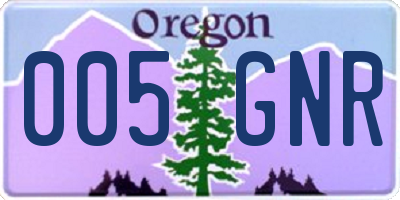 OR license plate 005GNR