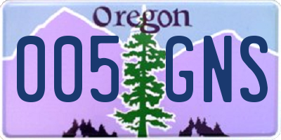 OR license plate 005GNS