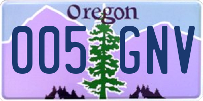 OR license plate 005GNV