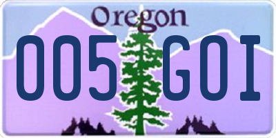 OR license plate 005GOI