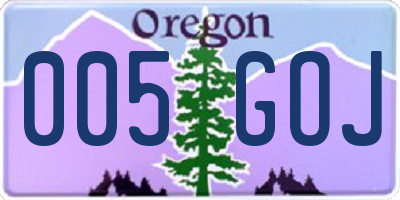 OR license plate 005GOJ