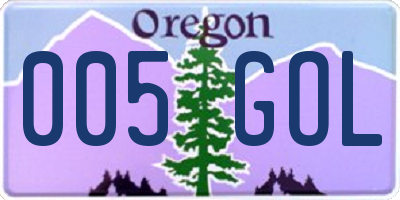 OR license plate 005GOL