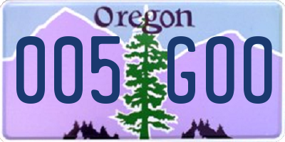 OR license plate 005GOO