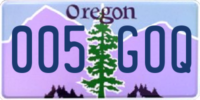 OR license plate 005GOQ