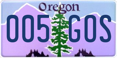 OR license plate 005GOS