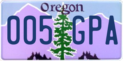 OR license plate 005GPA