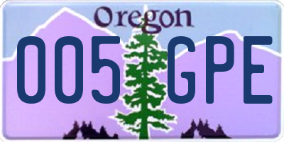 OR license plate 005GPE