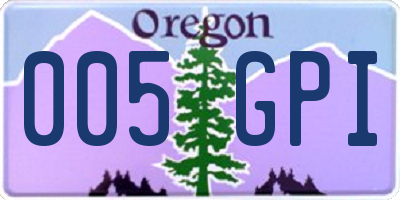 OR license plate 005GPI
