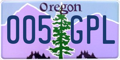 OR license plate 005GPL