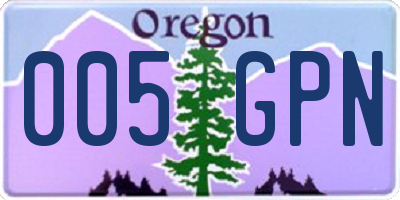 OR license plate 005GPN