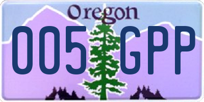 OR license plate 005GPP