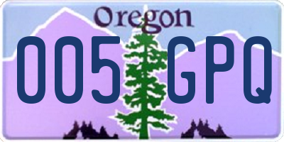 OR license plate 005GPQ