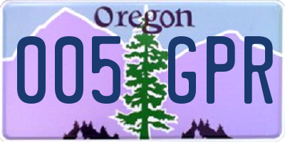OR license plate 005GPR
