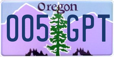 OR license plate 005GPT