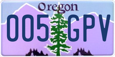 OR license plate 005GPV