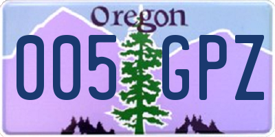 OR license plate 005GPZ