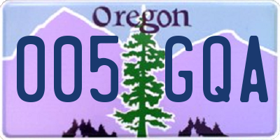 OR license plate 005GQA