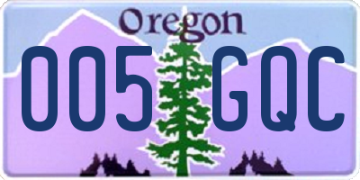 OR license plate 005GQC