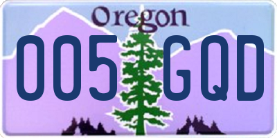 OR license plate 005GQD