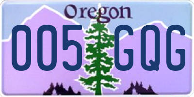 OR license plate 005GQG