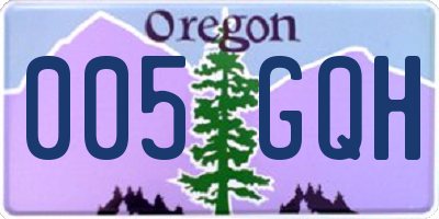 OR license plate 005GQH