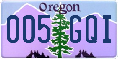 OR license plate 005GQI