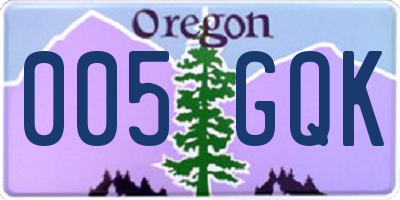 OR license plate 005GQK