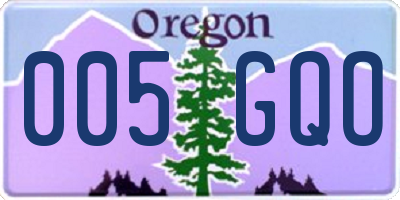 OR license plate 005GQO