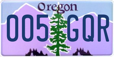 OR license plate 005GQR