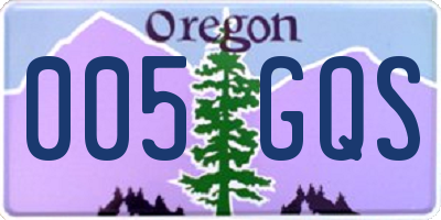 OR license plate 005GQS