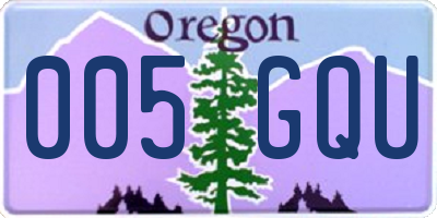 OR license plate 005GQU