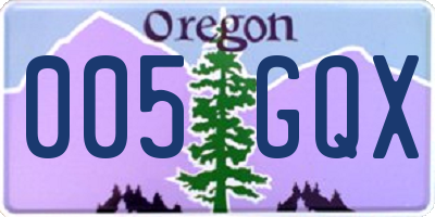 OR license plate 005GQX
