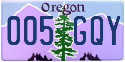 OR license plate 005GQY