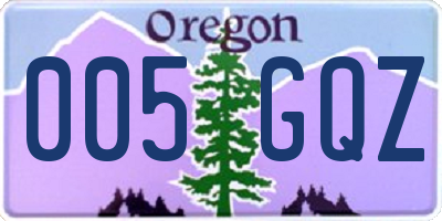 OR license plate 005GQZ
