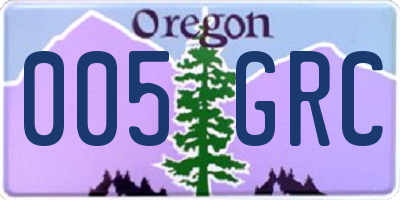 OR license plate 005GRC