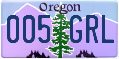 OR license plate 005GRL