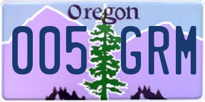 OR license plate 005GRM