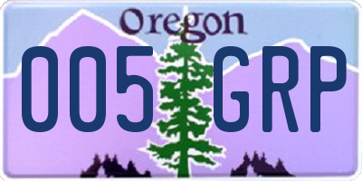 OR license plate 005GRP
