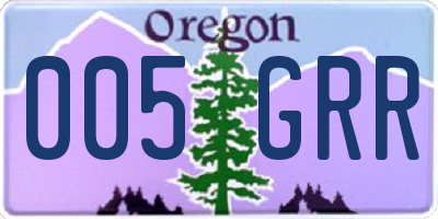 OR license plate 005GRR